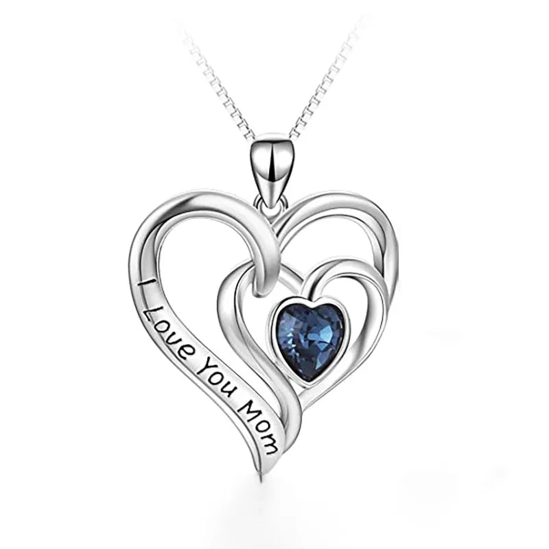 Double-heart Mom necklace