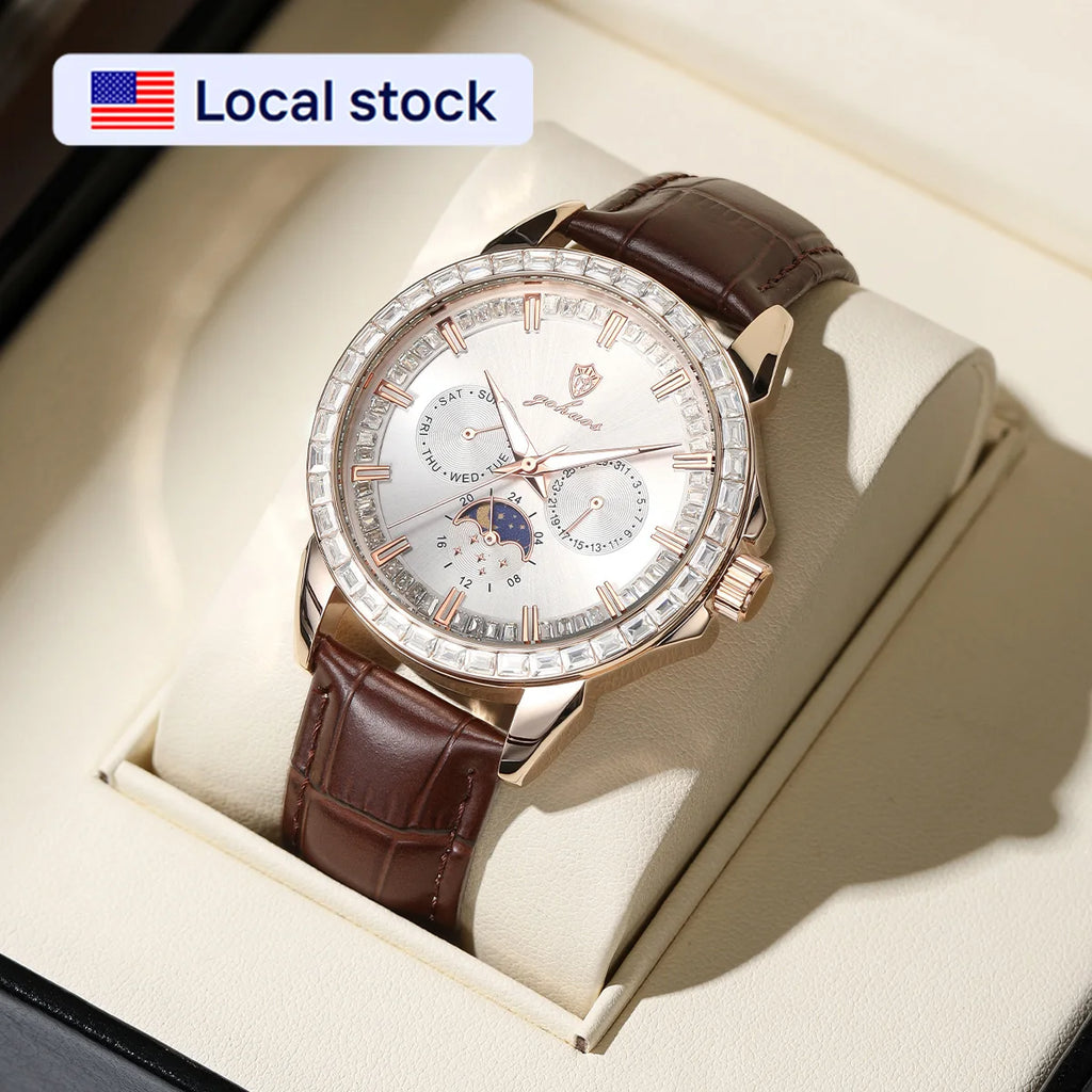 Gohuos 9813 Quartz Watch — Rose Silver
