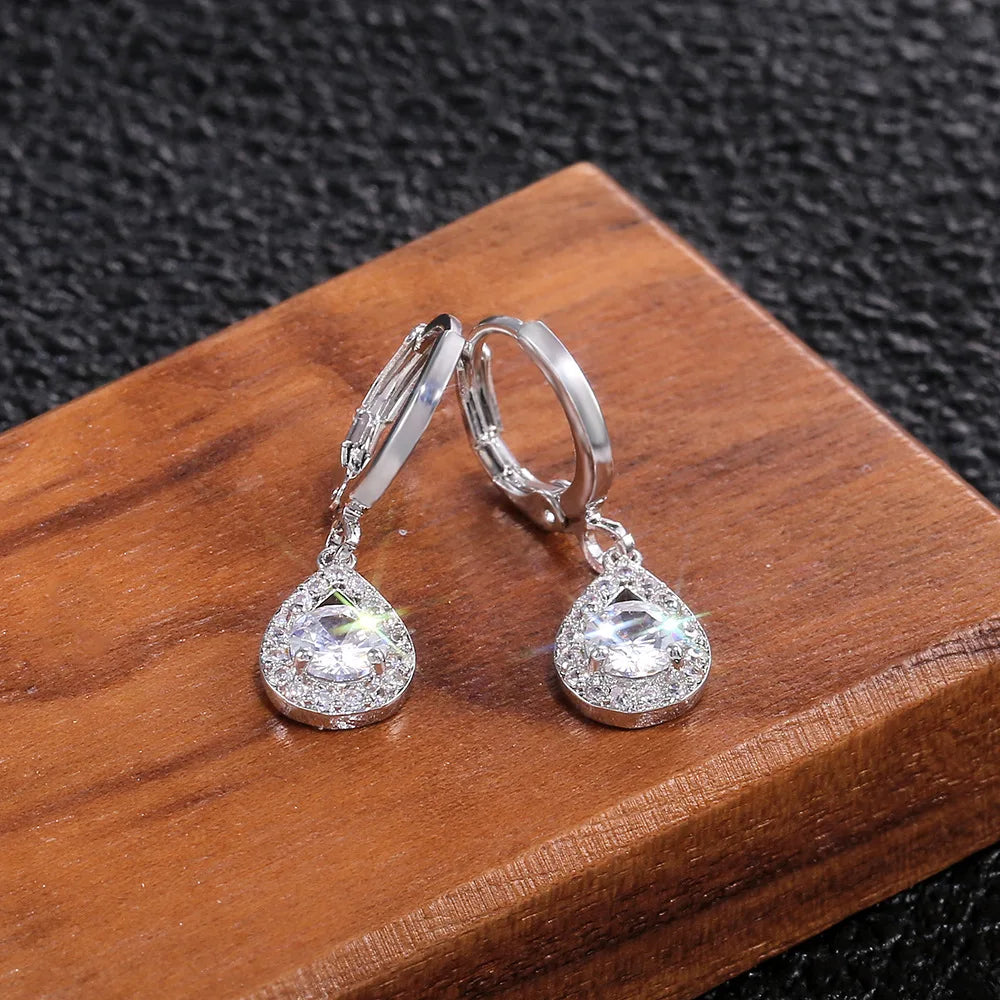 Angel-tear pave teardrop ear cuffs