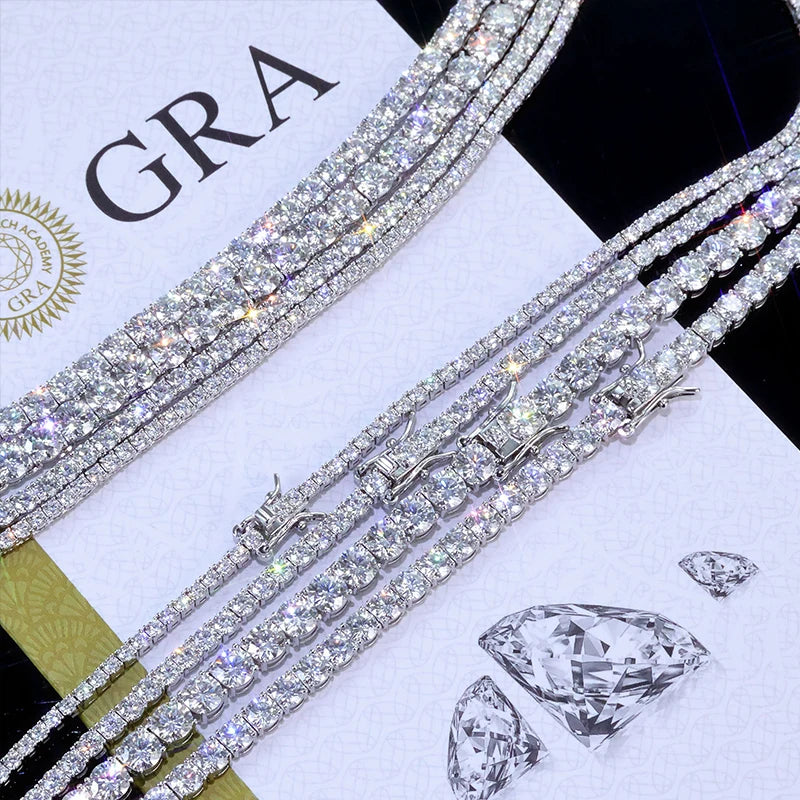 RINNTIN iced tennis-chain jewelry — listed 2 mm and larger options