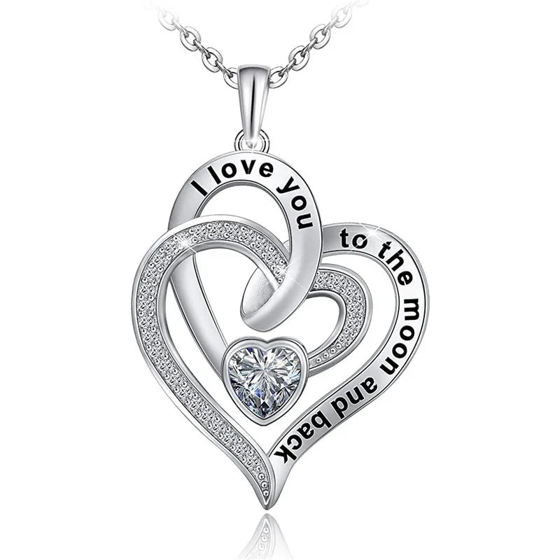 Interlocking double-heart necklace