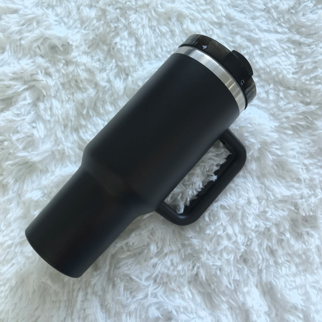 40 oz Stainless-Steel Travel Tumbler with Handle and Straw