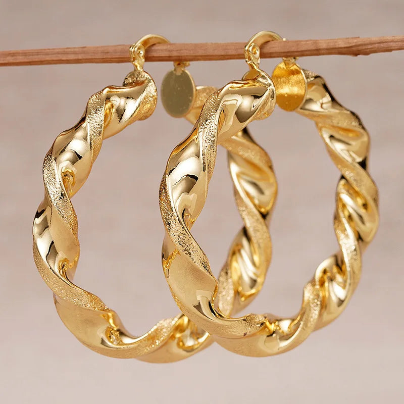 Yellow-gold-tone hoop charm earrings