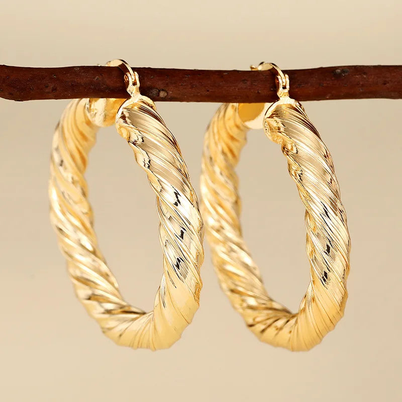 Yellow-gold-tone hoop charm earrings