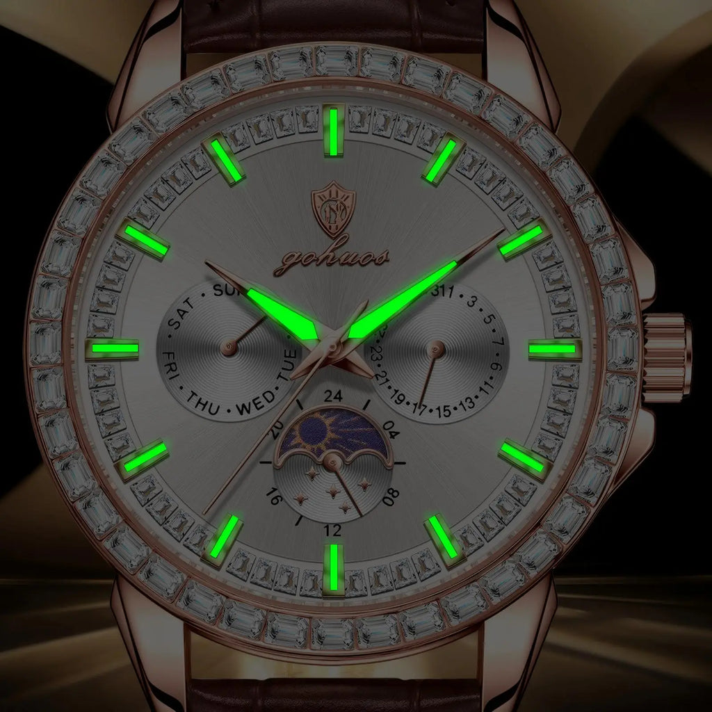 Gohuos 9813 Quartz Watch — Rose Silver