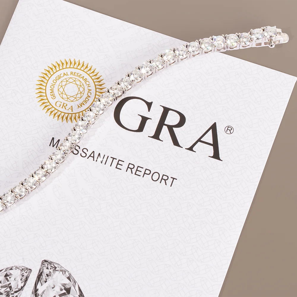 S925 moissanite tennis bracelet — white gold plated