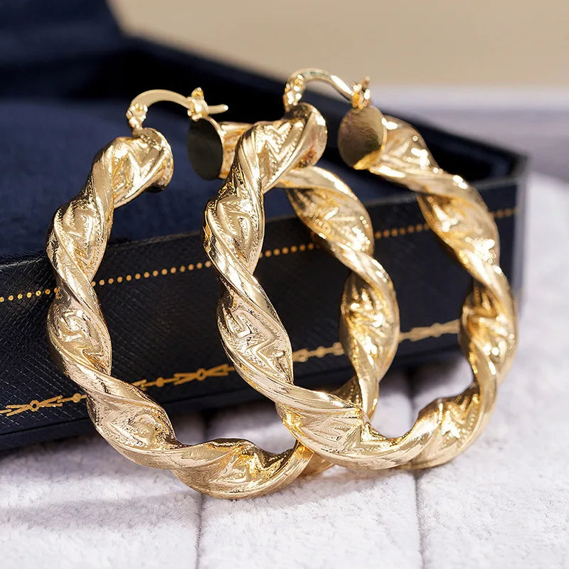 Yellow-gold-tone hoop charm earrings