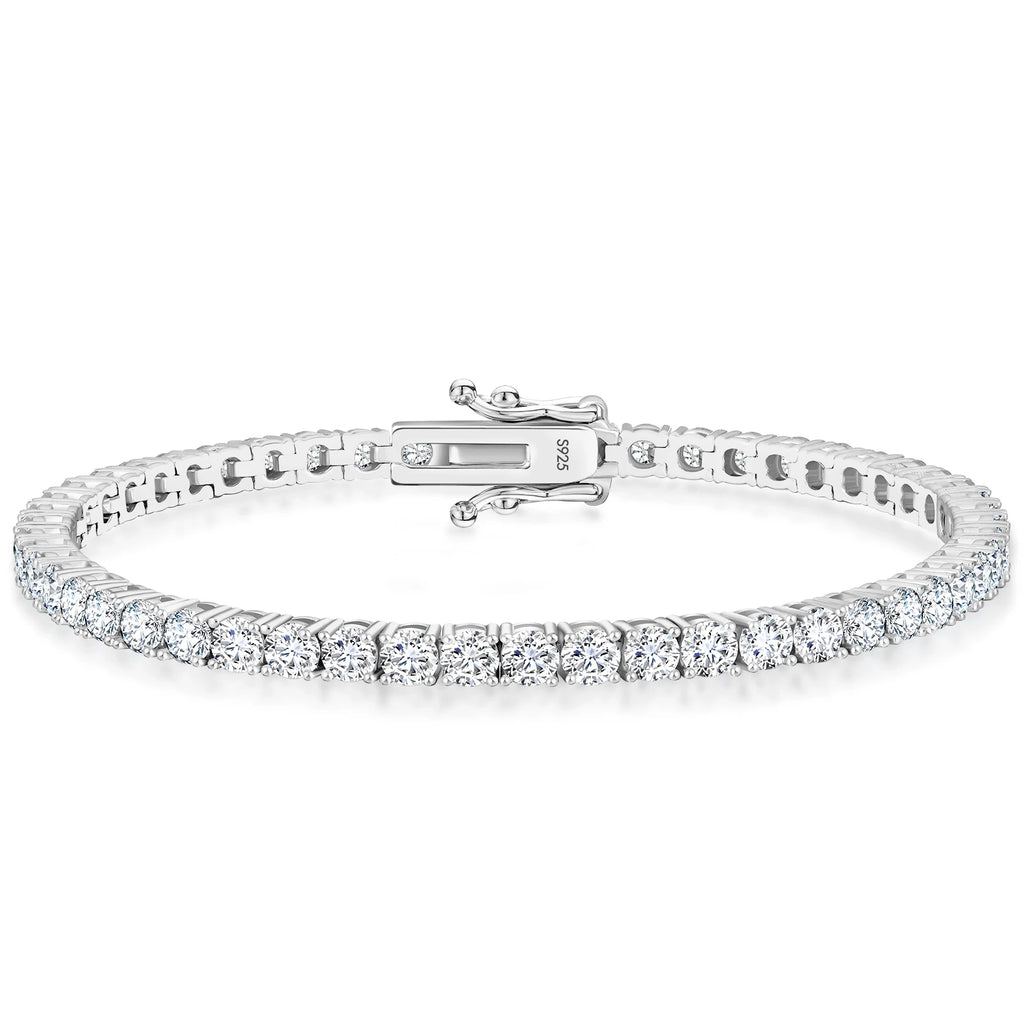S925 moissanite tennis bracelet — white gold plated