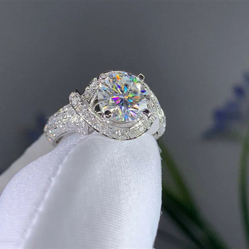 Women's floral full-pave wrap ring