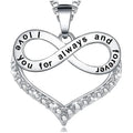 Engraved figure-eight heart necklace