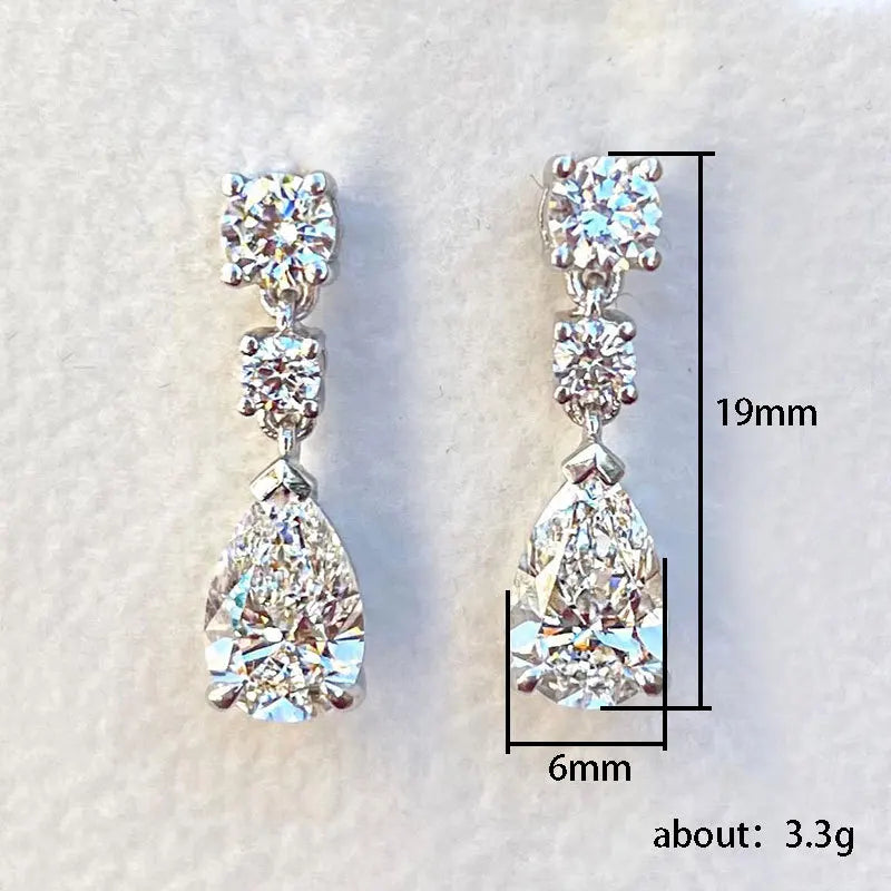 Pear-teardrop engagement earrings