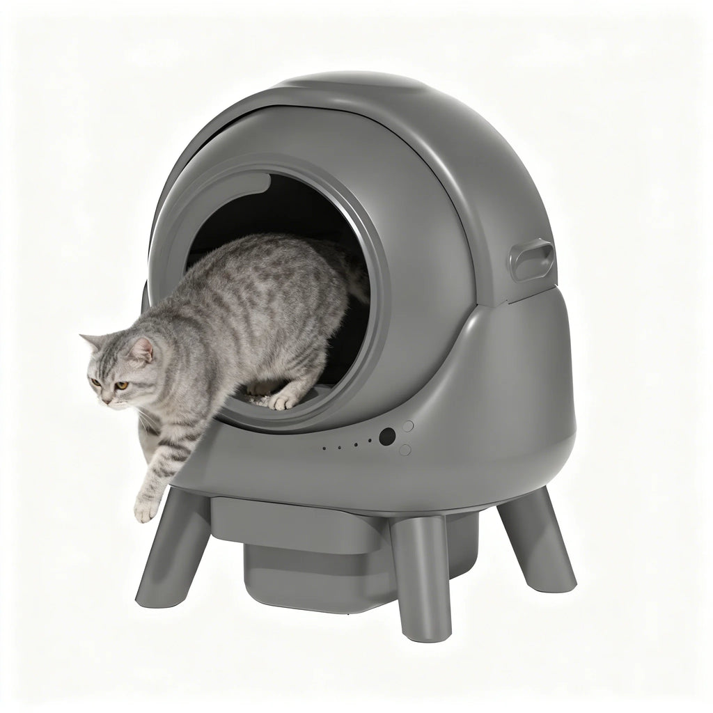 Automatic cat litter box, 65 L, gray