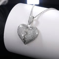 Heart-cut micro-set pendant necklace