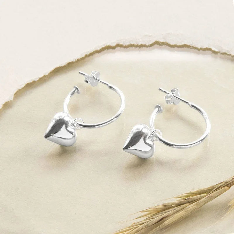 Heart pendant and stud jewelry — selected separately