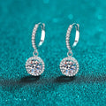 Round zircon charm earrings