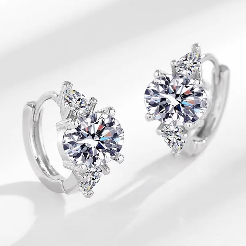 Round brilliant-cut flower-halo earrings