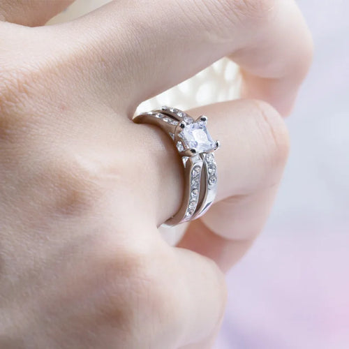 B2345 square-stone ring/band selections