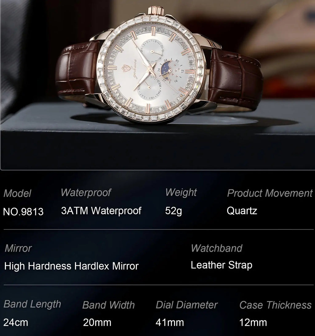 Gohuos 9813 Quartz Watch — Rose Silver