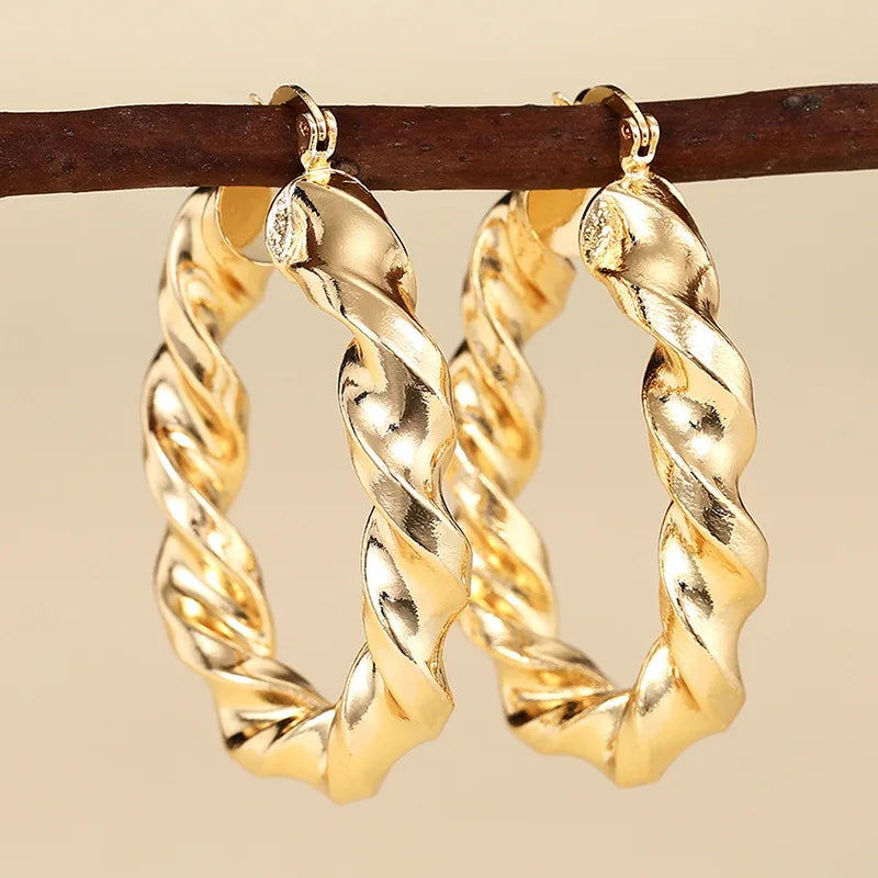 Yellow-gold-tone hoop charm earrings