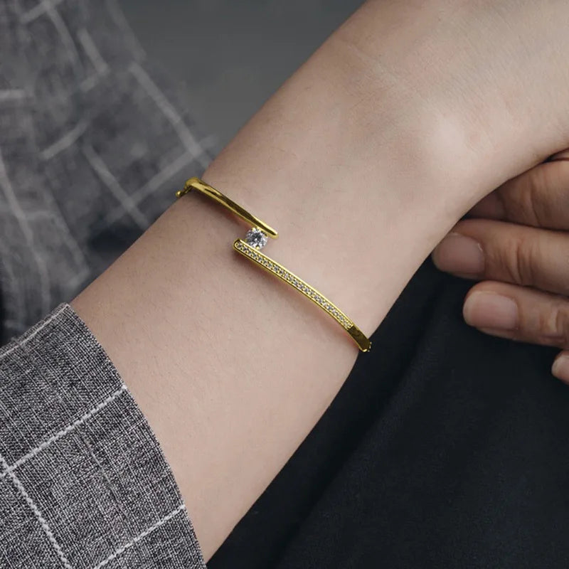 Geometric line chain/link bangle