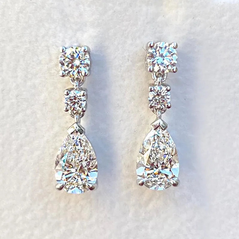 Pear-teardrop engagement earrings
