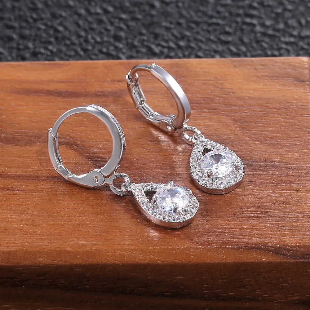 Angel-tear pave teardrop ear cuffs
