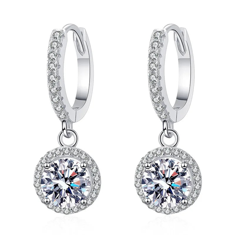 Round zircon charm earrings
