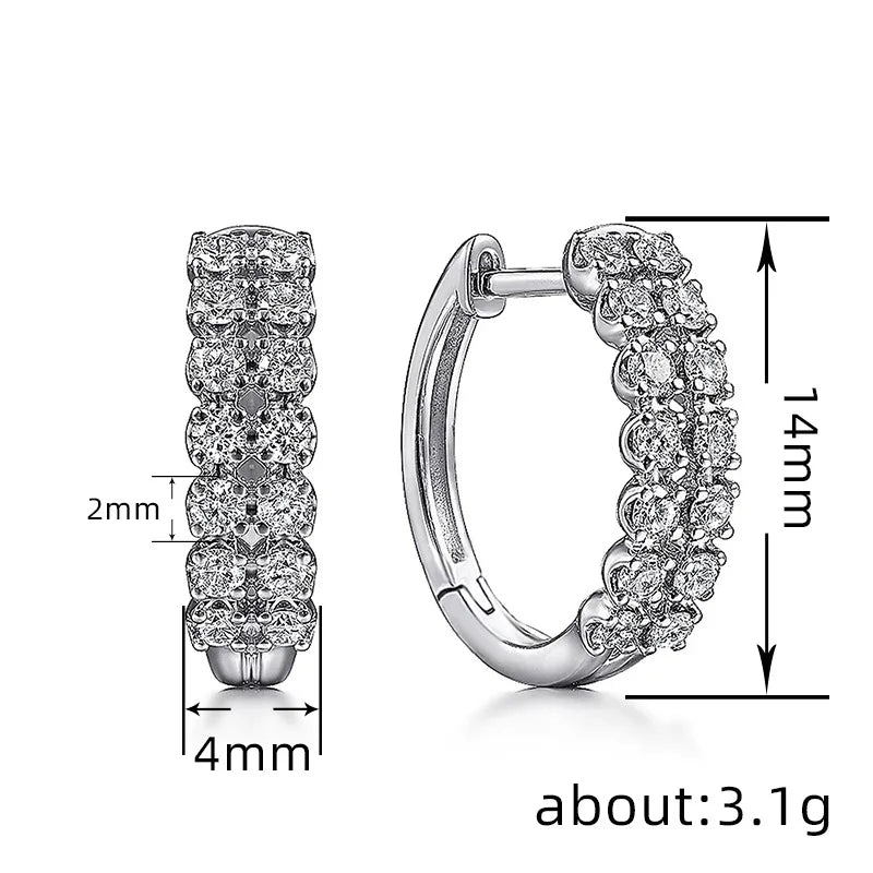 Classic geometric brass multi-row huggie earrings