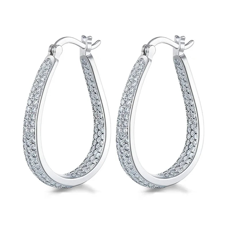 Large classic hoop huggie copper earrings