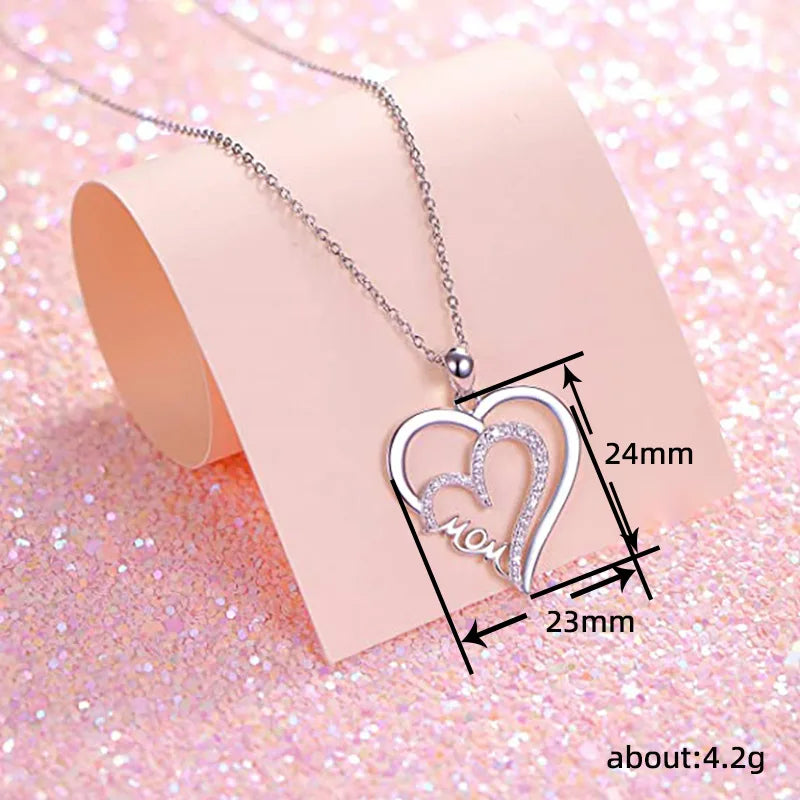 Mom birthday heart necklace