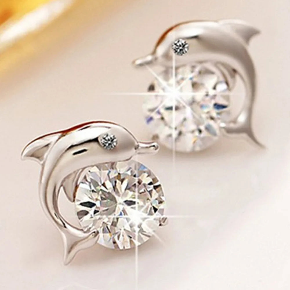 Dolphin stud earrings
