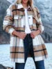 Women's plaid jacket WT021, coffee