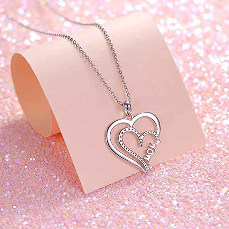 Mom birthday heart necklace