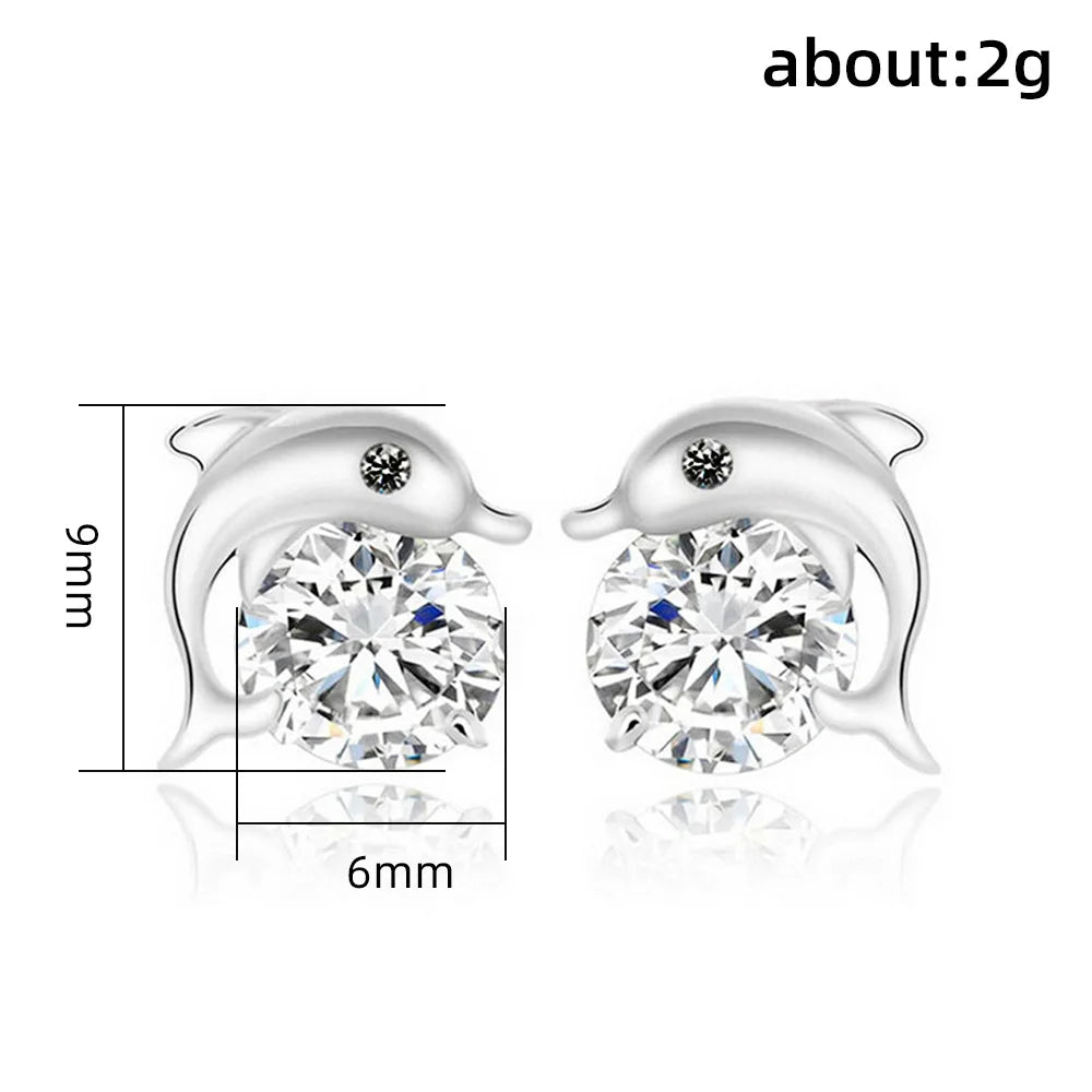 Dolphin stud earrings