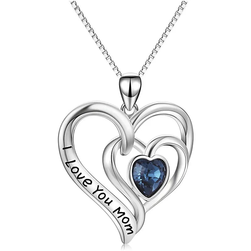 Double-heart Mom necklace