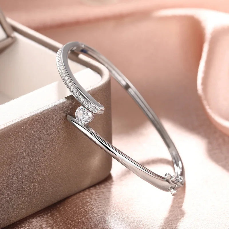 Geometric line chain/link bangle