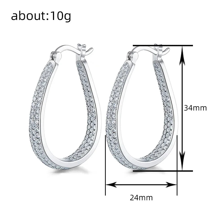 Large classic hoop huggie copper earrings