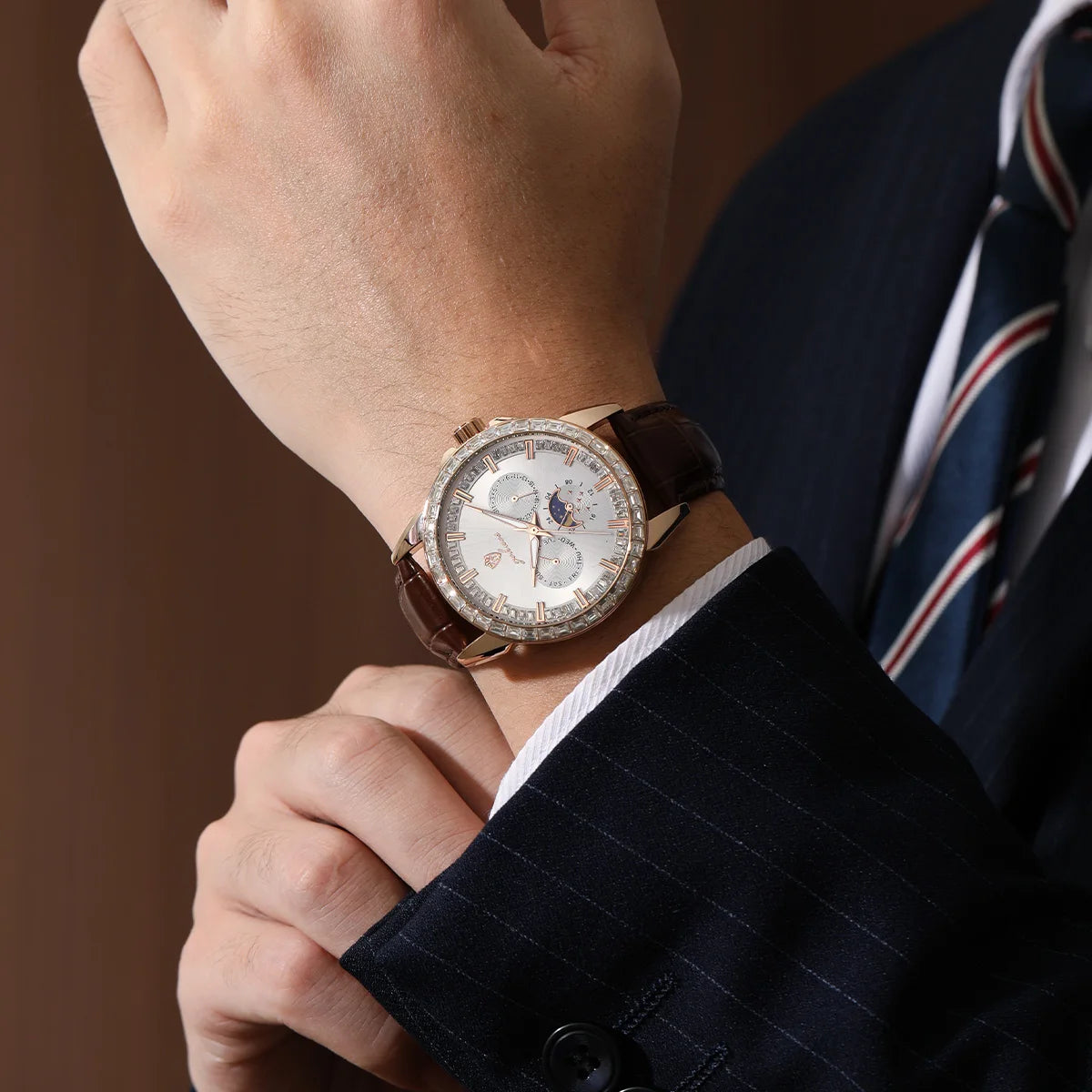 Gohuos 9813 Quartz Watch — Rose Silver