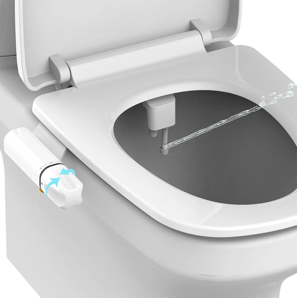 White non-electric detachable bidet attachment, ABS plastic