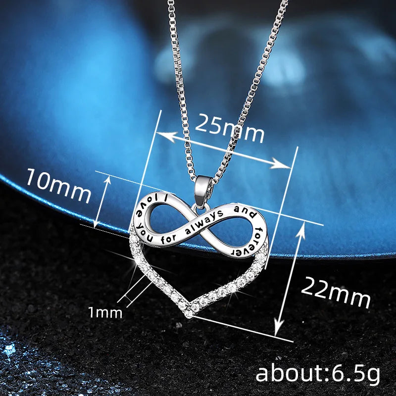 Engraved figure-eight heart necklace