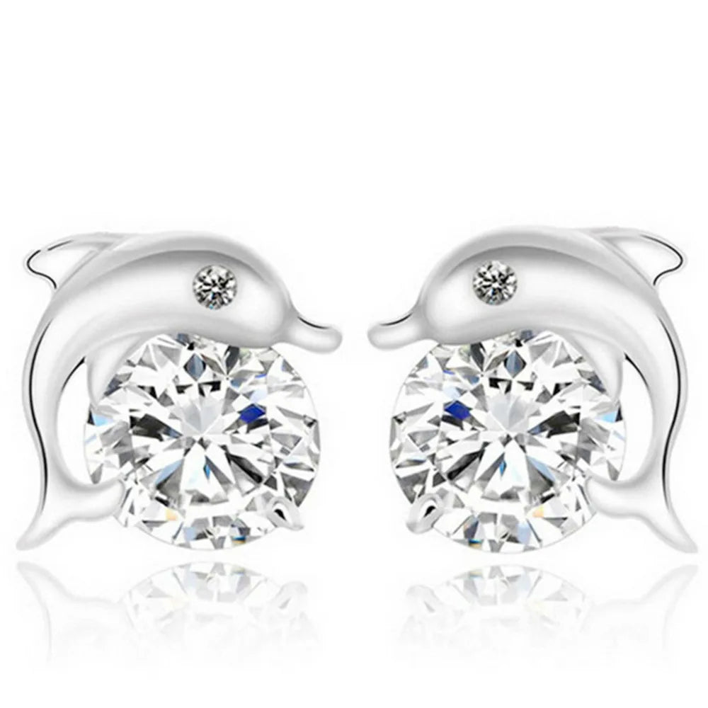 Dolphin stud earrings