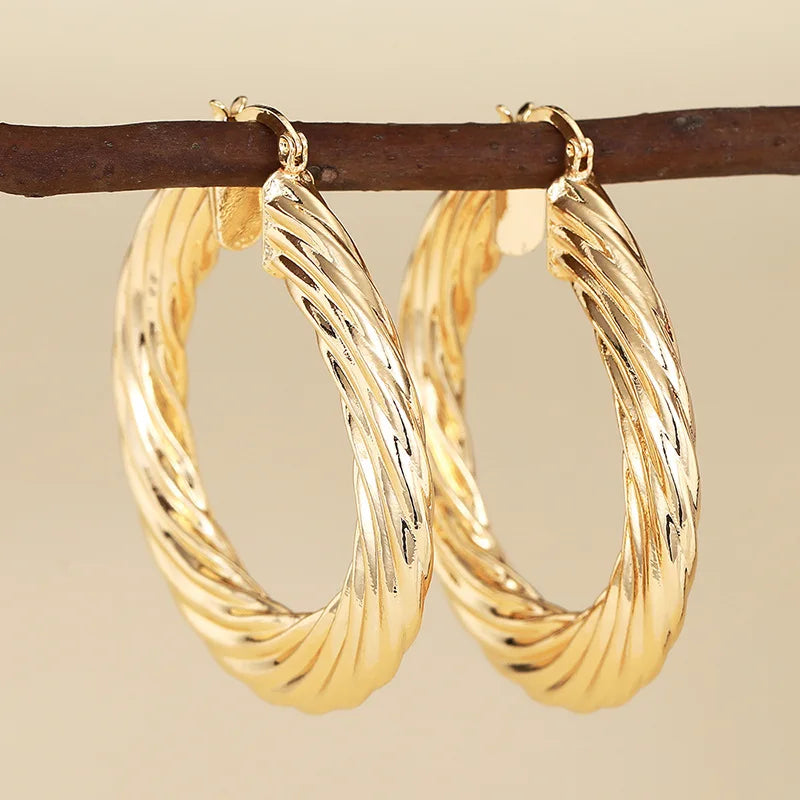 Yellow-gold-tone hoop charm earrings