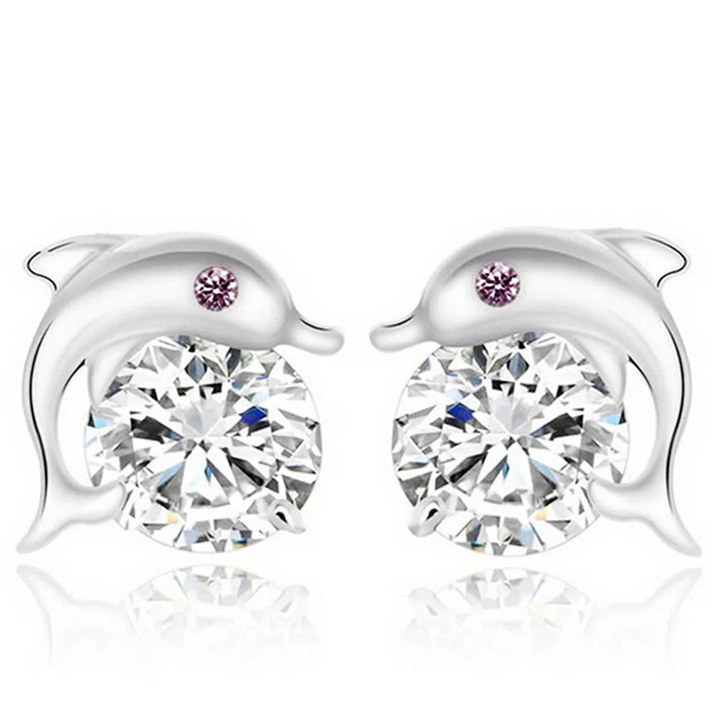 Dolphin stud earrings