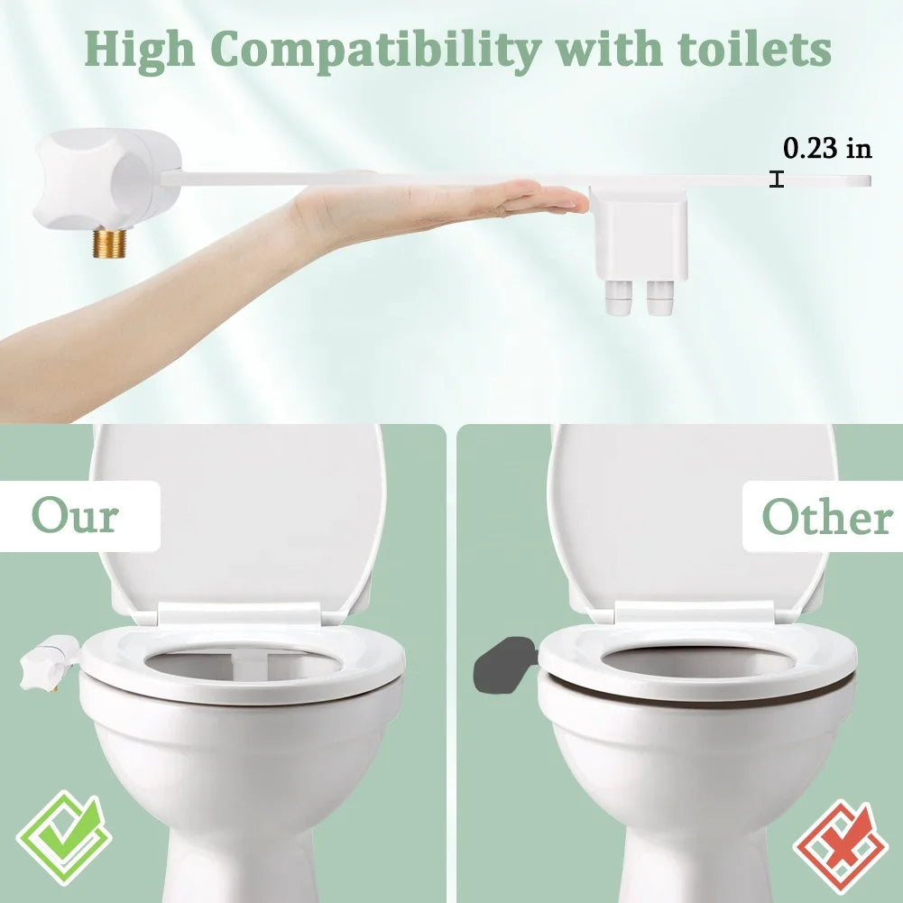 White non-electric detachable bidet attachment, ABS plastic