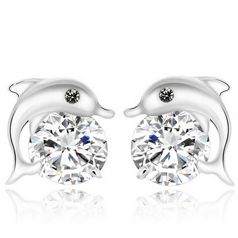 Dolphin stud earrings