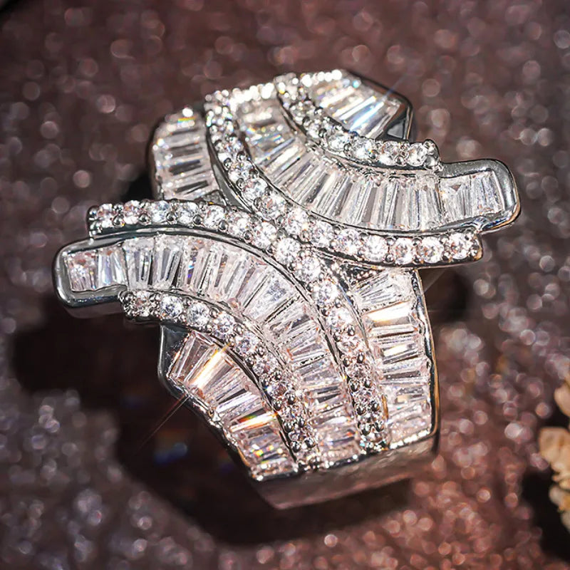 Futuristic copper fashion ring