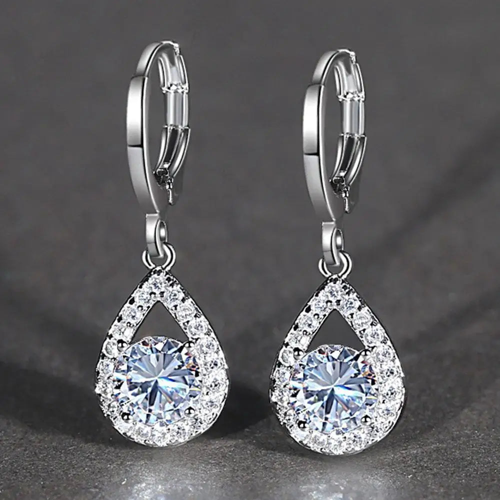 Angel-tear pave teardrop ear cuffs