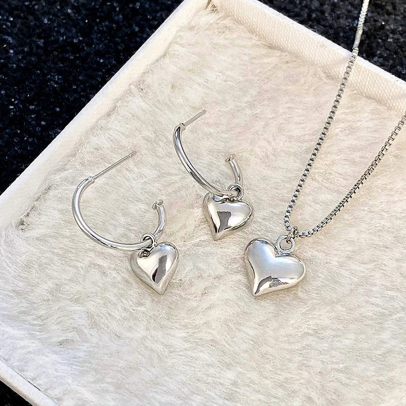 Heart pendant and stud jewelry — selected separately