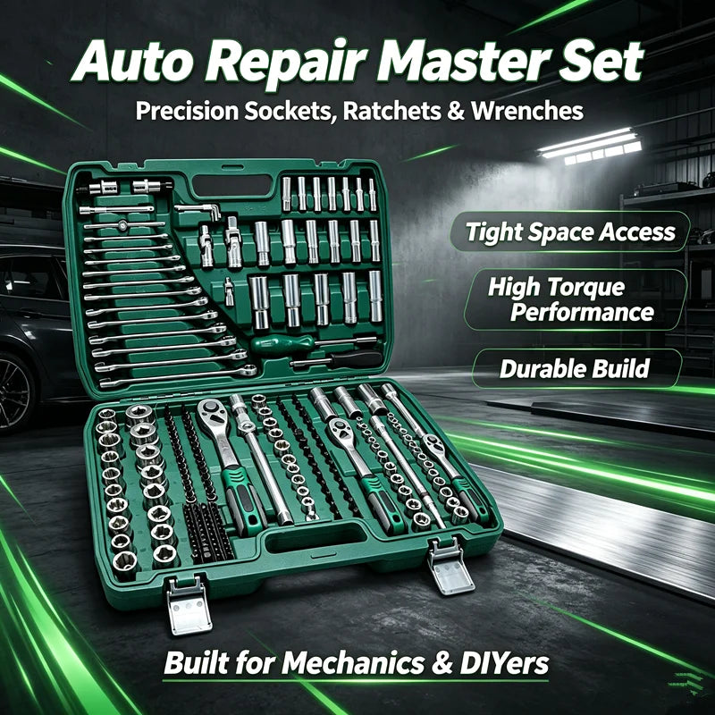 216-piece socket and ratchet wrench kit