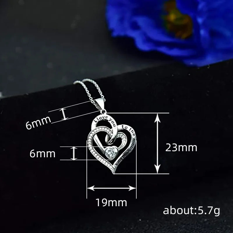 Interlocking double-heart necklace